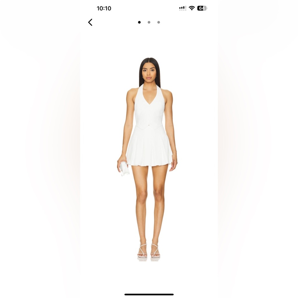 Amanda Uprichard White Halter Top Romper